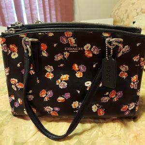 Coach Small Christie Satchel wilflower in black